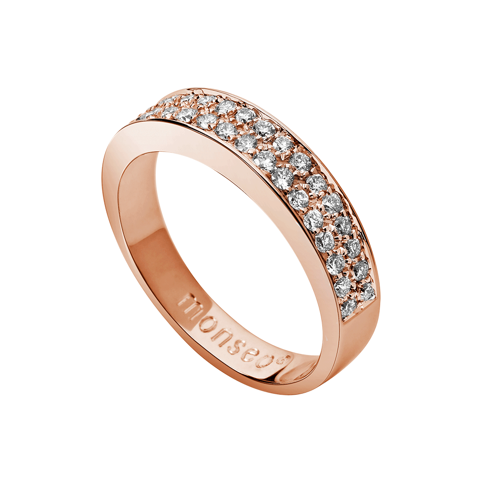 Anel ouro rosa diamantes Monseo